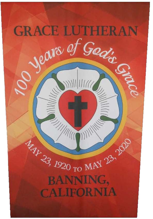 Grace Lutheran Church centennial banner